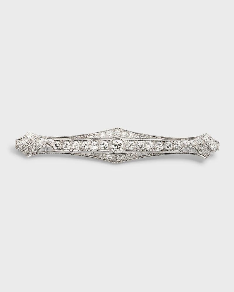 NM Estate Platinum Diamond Filigree Bar Pin Cover