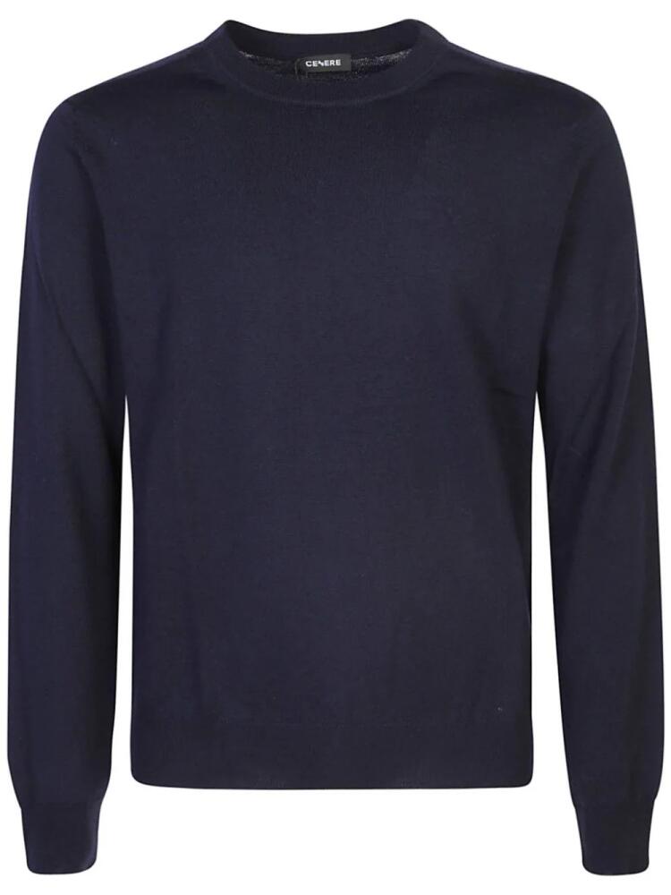 Cenere GB fine-knit crew-neck jumper - Blue Cover