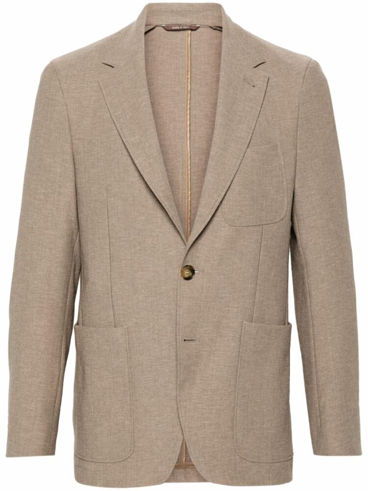 Canali notched-lapels single-breasted blazer - Neutrals Cover