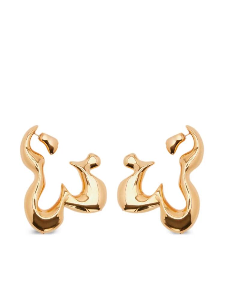 Oscar de la Renta abstract flower hoop earrings - Gold Cover