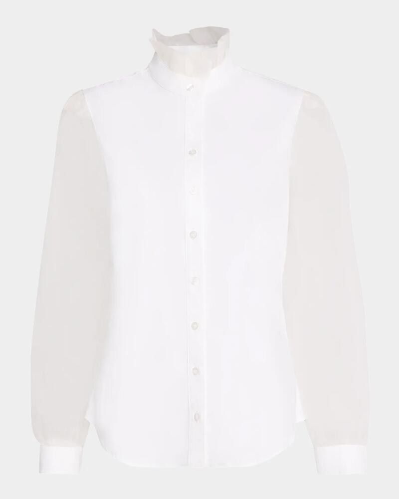 Finley Mystie Ruffle Organza-Sleeve Shirt Cover