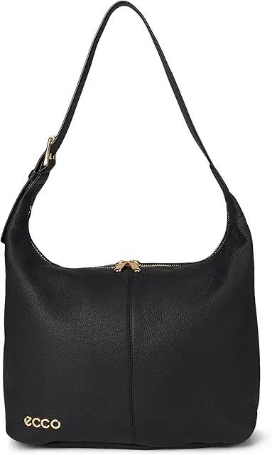 ECCO Medium Hobo Bag (Black Soft Pebbled Leather) Shoulder Handbags Cover