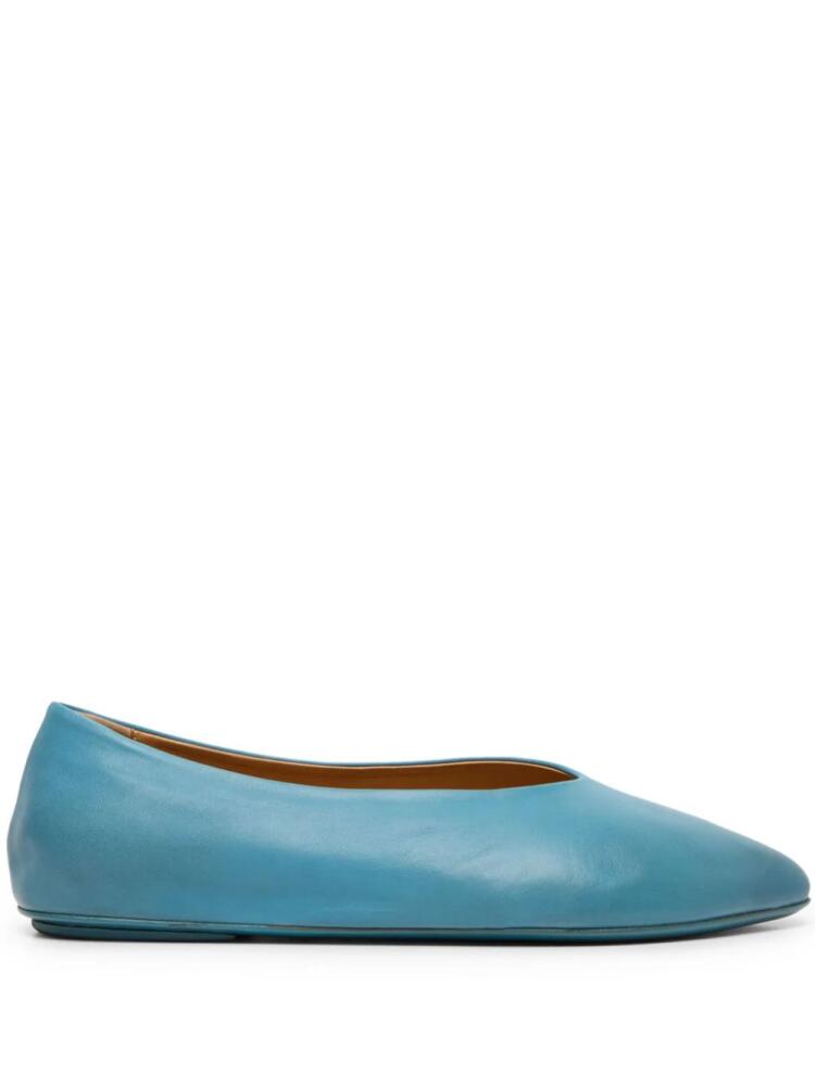 Marsèll pointed-toe leather ballerina shoes - Blue Cover