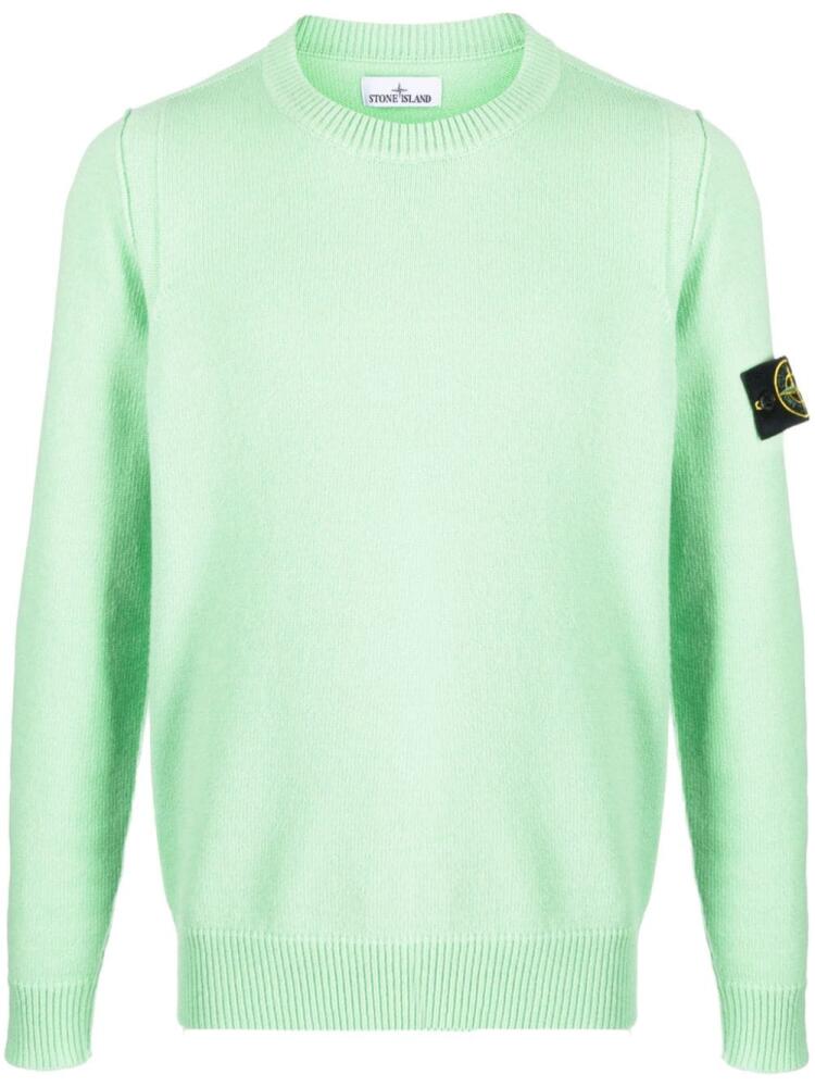 Stone Island Compass-patch crew-neck jumper - Green Cover