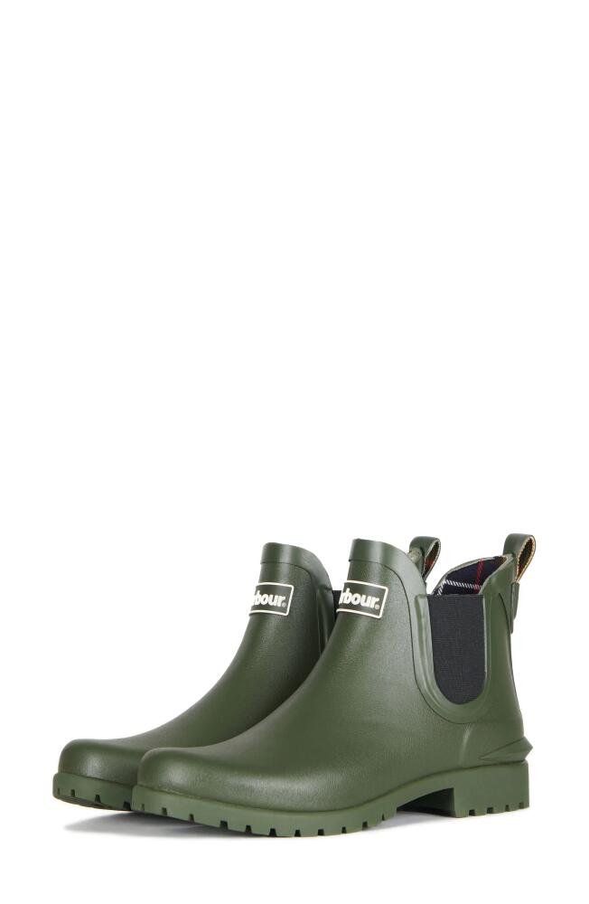 Barbour Wilton Chelsea Rain Boot in Olive Cover