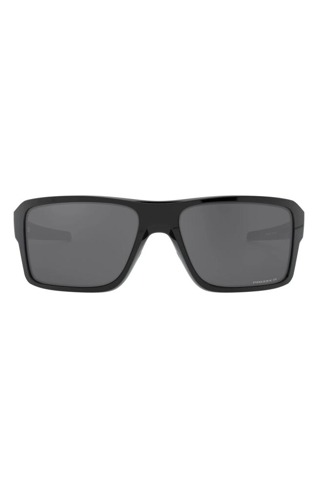 Oakley Double Edge 66mm Prizm™ Polarized Oversize Wrap Sunglasses in Black Cover