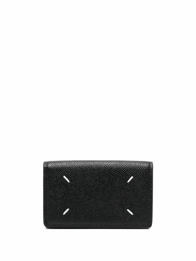 Maison Margiela four-stitch leather card holder - Black Cover