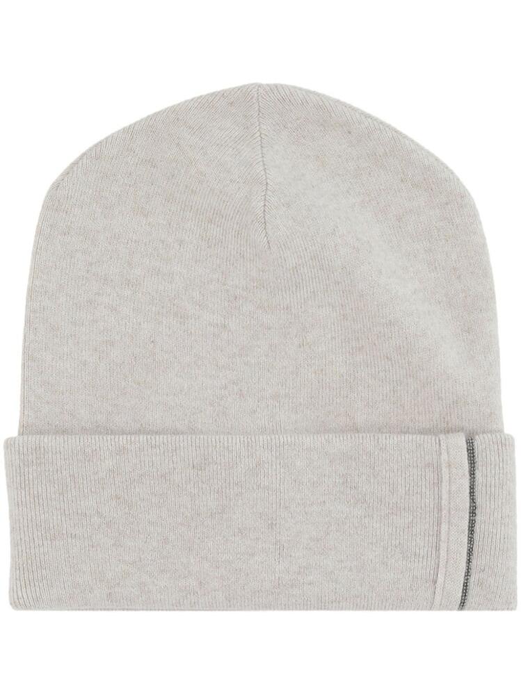 Brunello Cucinelli embellished cashmere beanie - Neutrals Cover