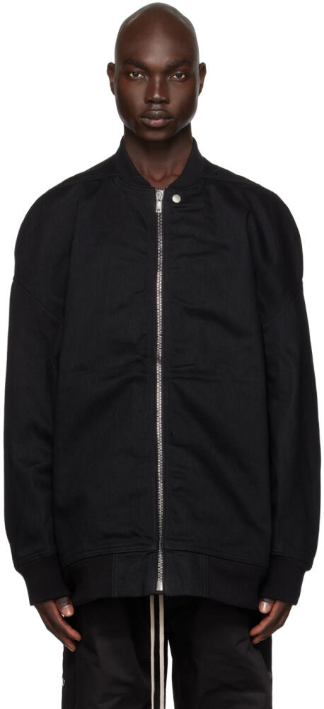 Rick Owens DRKSHDW Black Jumbo Flight Denim Bomber Jacket Cover