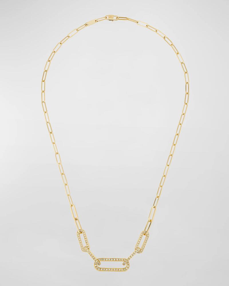 DINH VAN Yellow Gold Maillion Large Diamond Link Necklace Cover