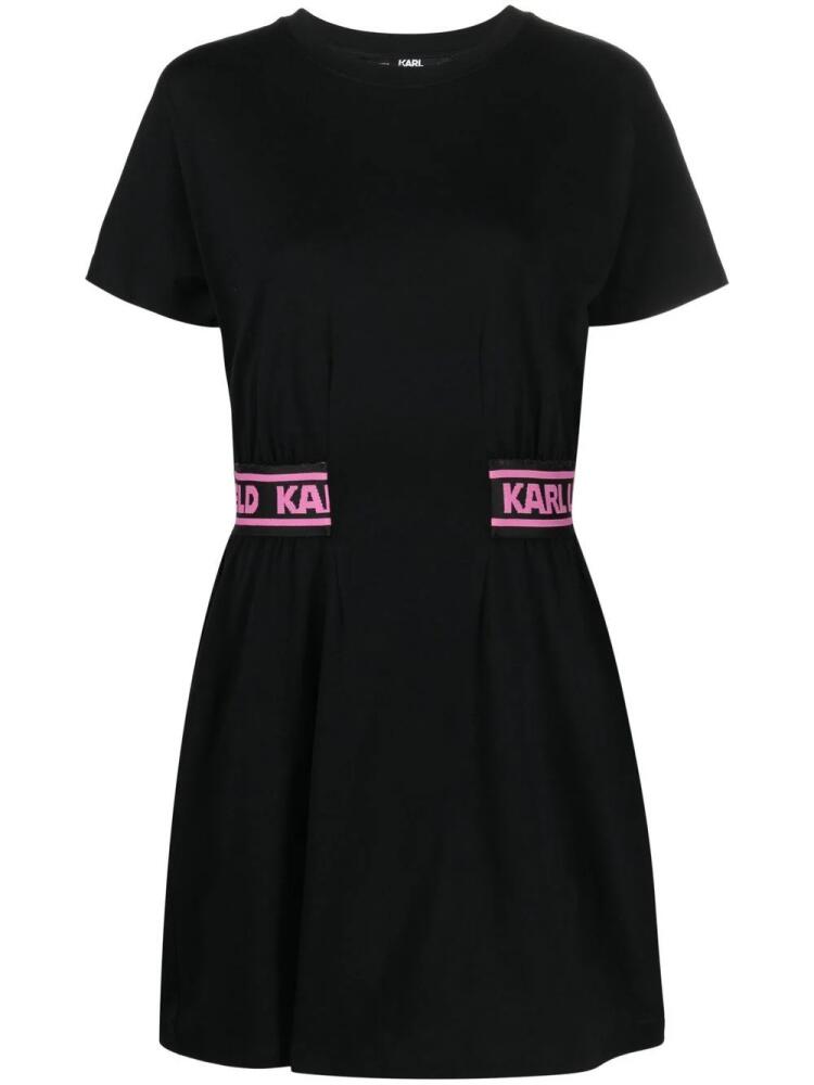 Karl Lagerfeld logo-trim T-shirt dress - Black Cover