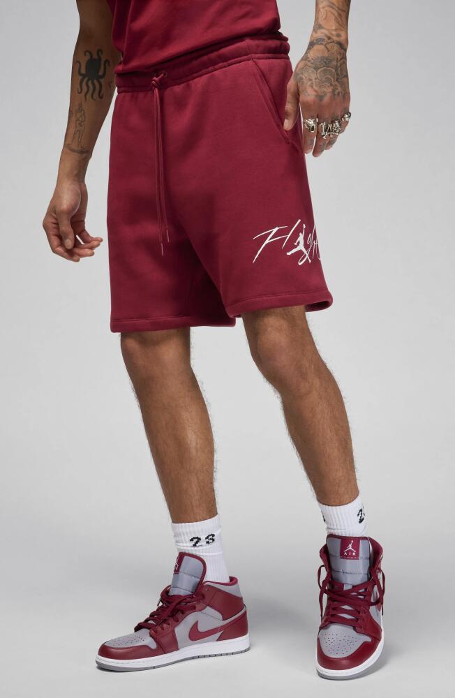 Jordan Fleece Sweat Shorts in Team Red/White Cover