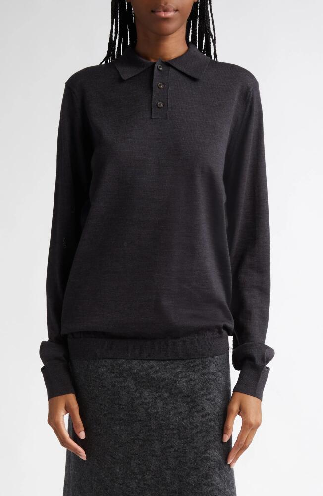 Maison Margiela Wool Polo Sweater in Dark Grey Cover