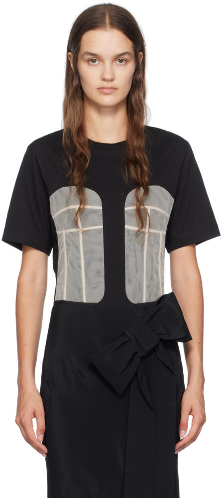 Simone Rocha Black & Beige Paneled Bust T-Shirt Cover