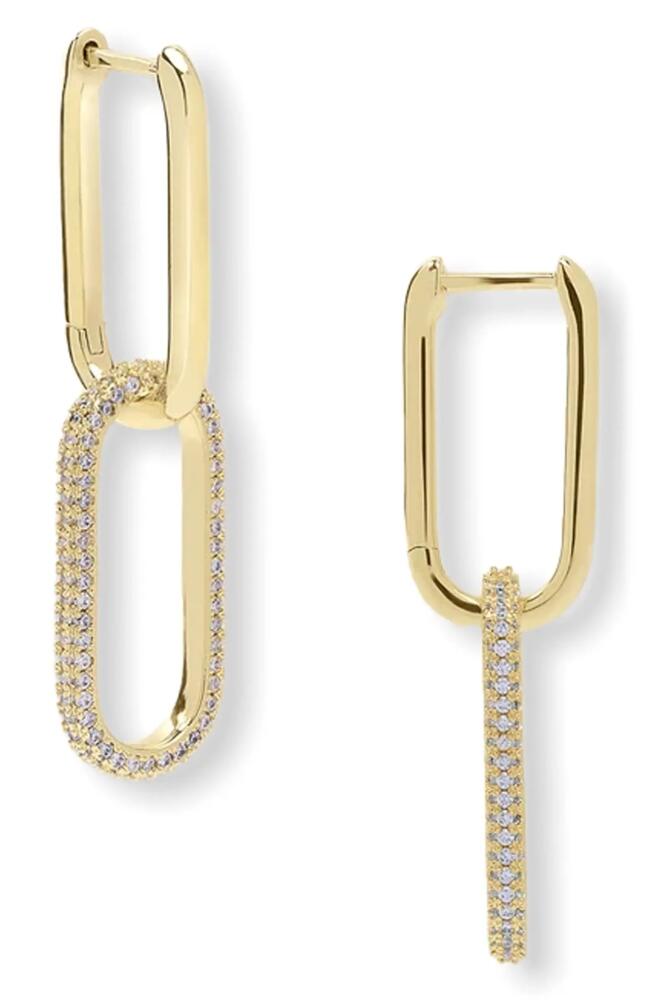 Melinda Maria Carrie Pavé Chain Convertible Drop Hoop Earrings in Gold Cover