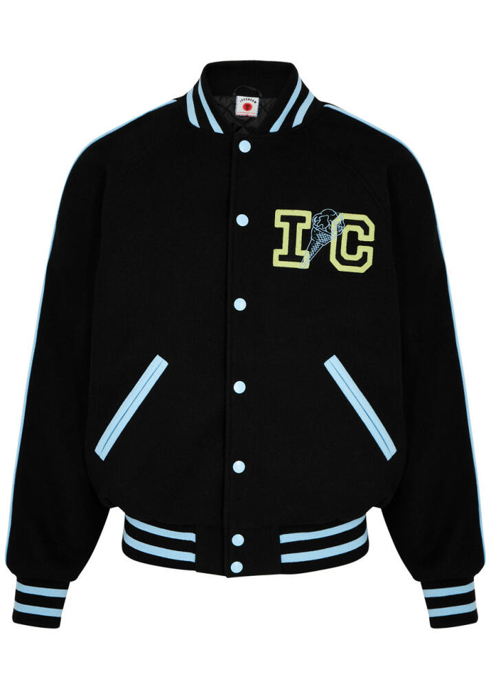 Ice Cream Skate Cone Felt Varsity Jacket - Black Cover