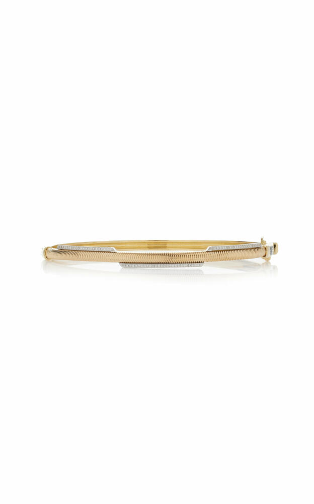 Nikos Koulis - Feelings 18K Yellow And White Gold Diamond Bangle - Gold - Gifts For Her Cover