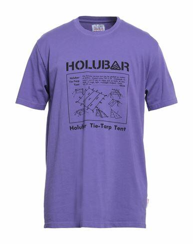 Holubar Man T-shirt Purple Cotton Cover