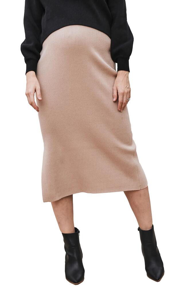 Angel Maternity Betina Rib Pencil Maternity Skirt in Light Beige Cover