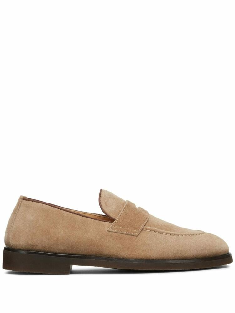 Brunello Cucinelli penny-slot suede loafers - Neutrals Cover