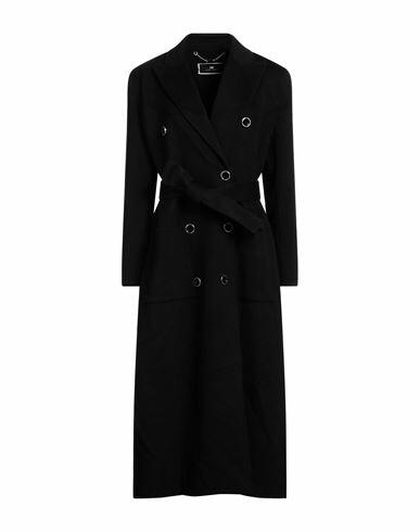 Elisabetta Franchi Woman Coat Black Wool, Cashmere Cover