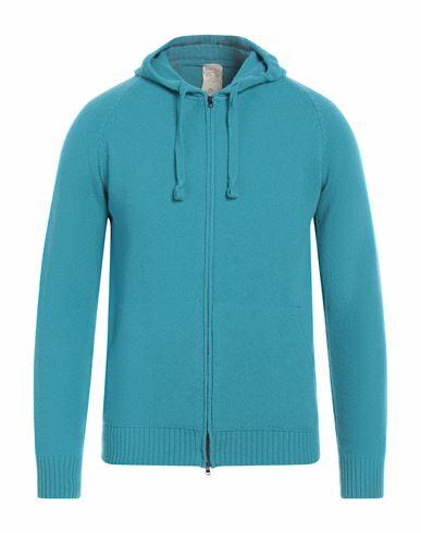 H953 Man Cardigan Turquoise Merino Wool Cover