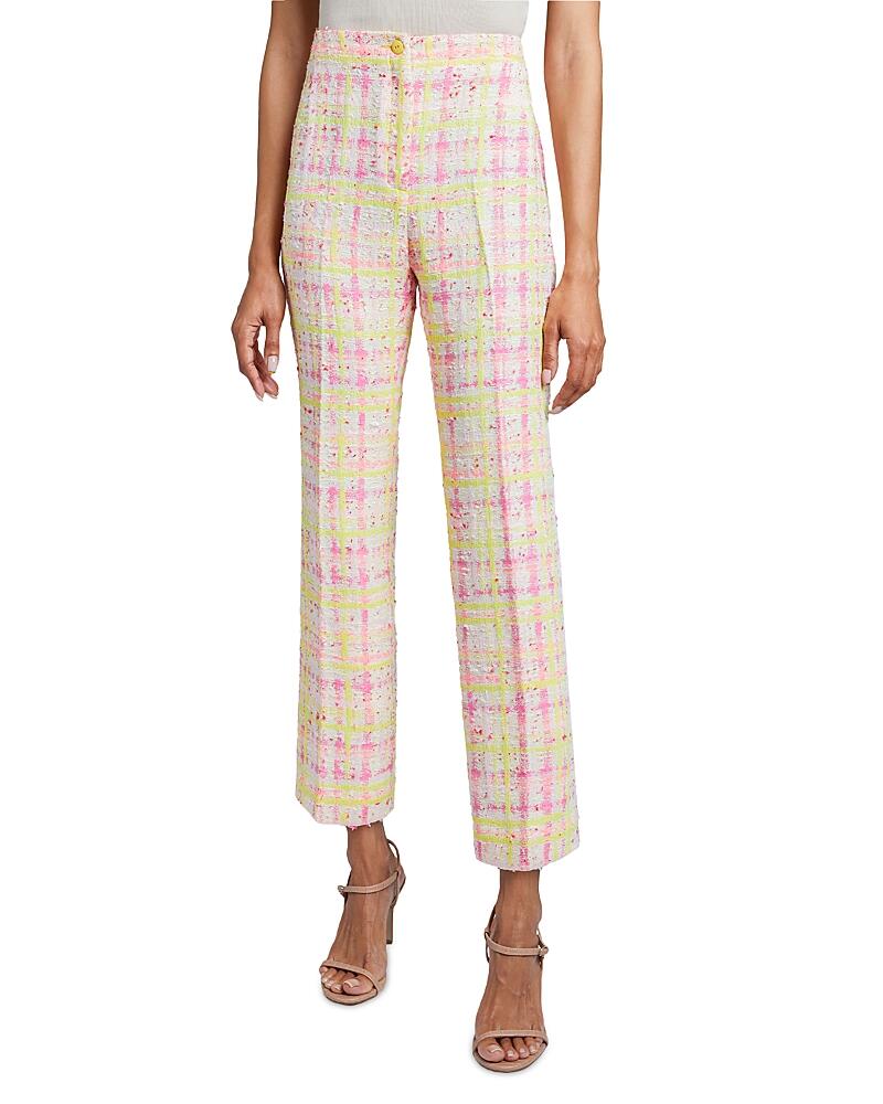 Santorelli Plaid Tweed Straight Ankle Pants Cover