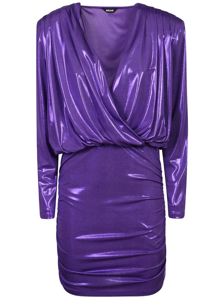 Just Cavalli ruched mini dress - Purple Cover