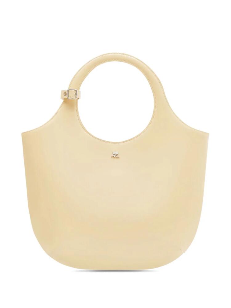 Courrèges medium Holy leather tote bag - Neutrals Cover