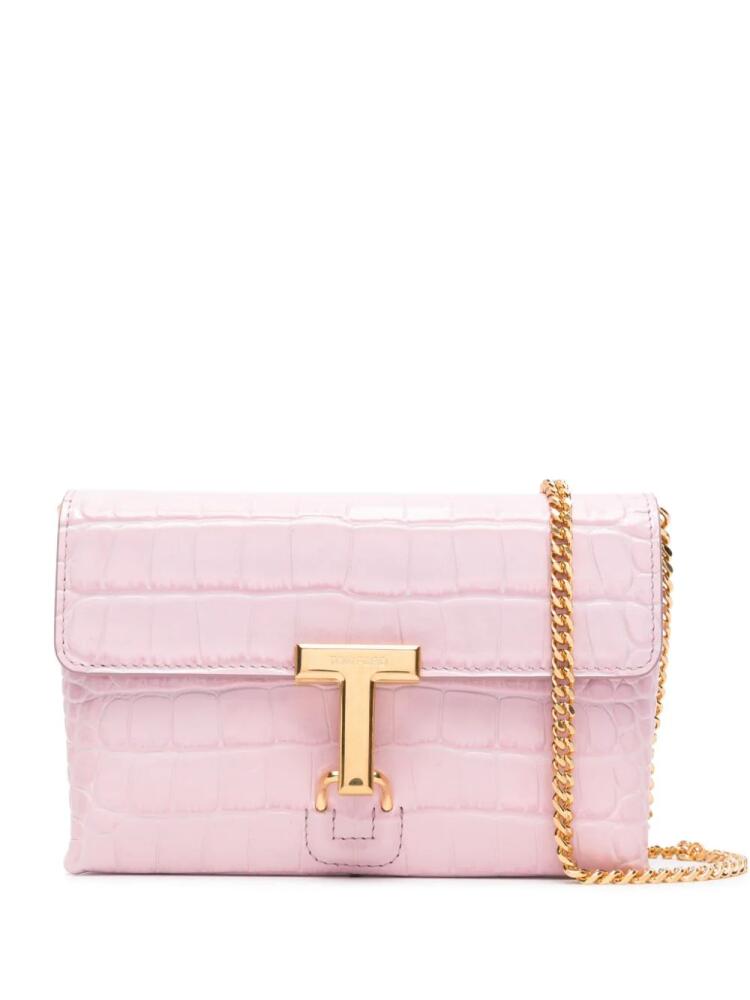 TOM FORD Monarch leather clutch bag - Pink Cover