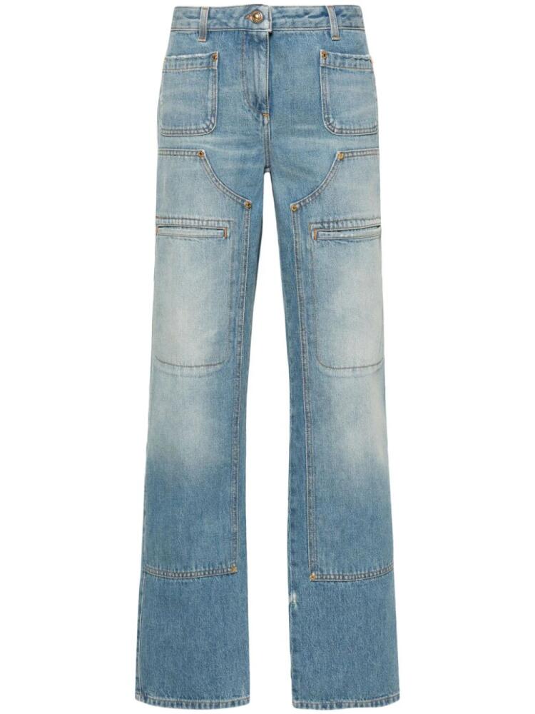 Palm Angels knee-panel mid-rise straight jeans - Blue Cover