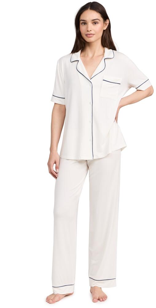 Eberjey Gisele The Short Sleeve Long PJ Set Pure Ivory/Navy Cover