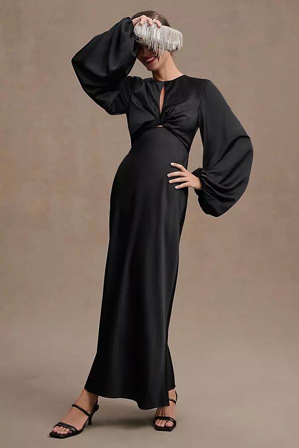 Significant Other Demi Backless Long-Sleeve Column Gown Cover