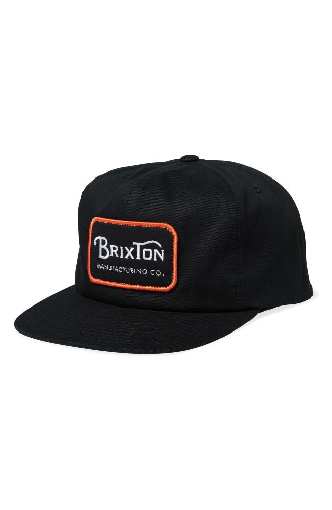 Brixton Grade HP Cotton Twill Baseball Cap in Black/Orange/White Cover