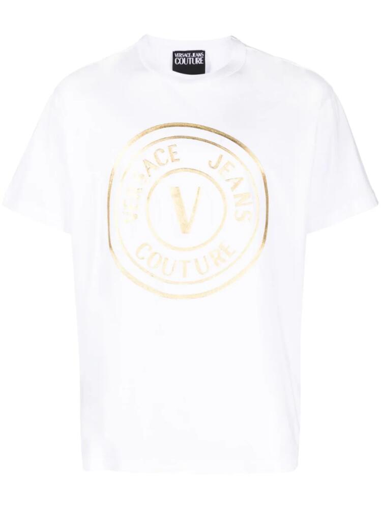 Versace Jeans Couture logo foil-print cotton T-shirt - White Cover