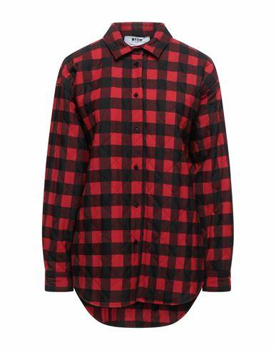 Msgm Woman Shirt Red Polyester, Virgin Wool, Elastane Cover