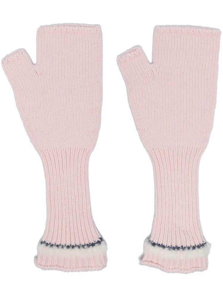 Barrie fingerless knit gloves - Pink Cover