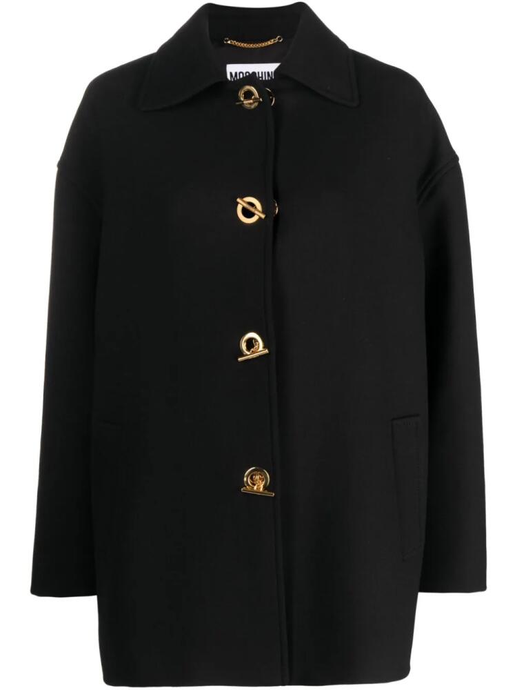 Moschino virgin wool-blend coat - Black Cover