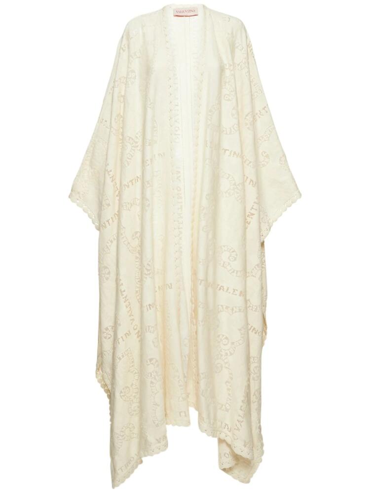 VALENTINO Cotton Guipure Lace Long Cape Cover