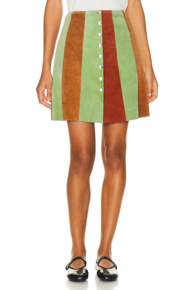 BODE Suede Snap Skirt in Mint,Cognac Cover