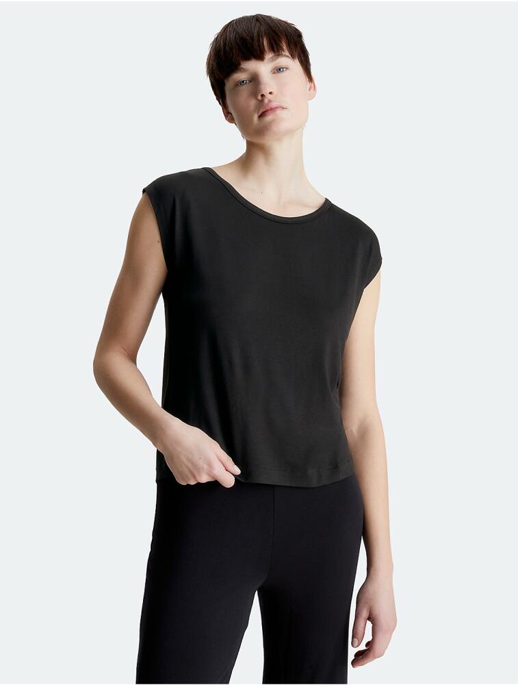 Calvin Klein Women's Ultra-Light Lounge Wide Neck Sleep Top - Black Cover