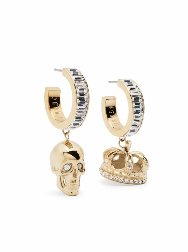 Philipp Plein Skull Crown earrings - Gold Cover