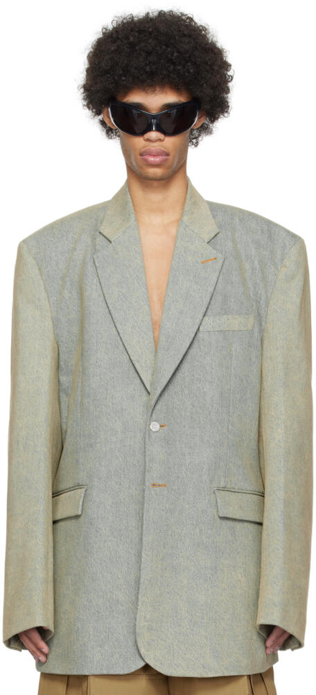 VETEMENTS Blue Tailored Denim Blazer Cover