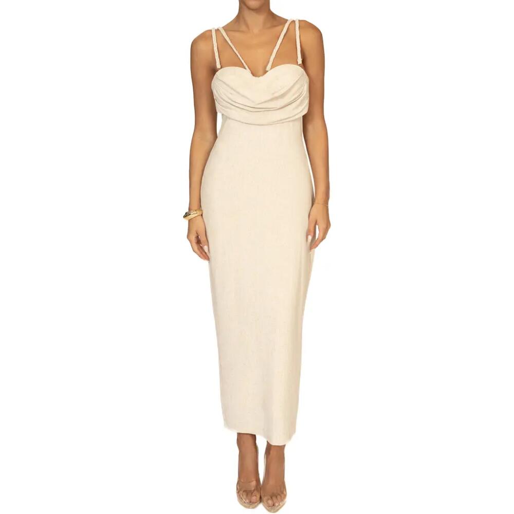 JLUXLABEL Visions of You Sleeveless Dress in Beige Cover