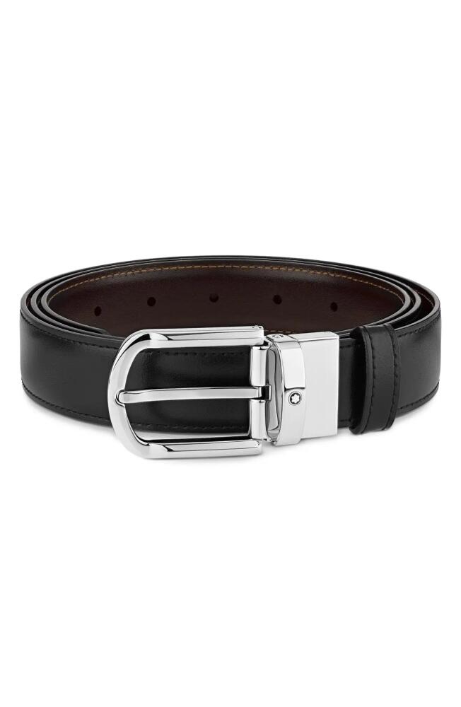 Montblanc Reversible Leather Belt in Black/Brown Cover