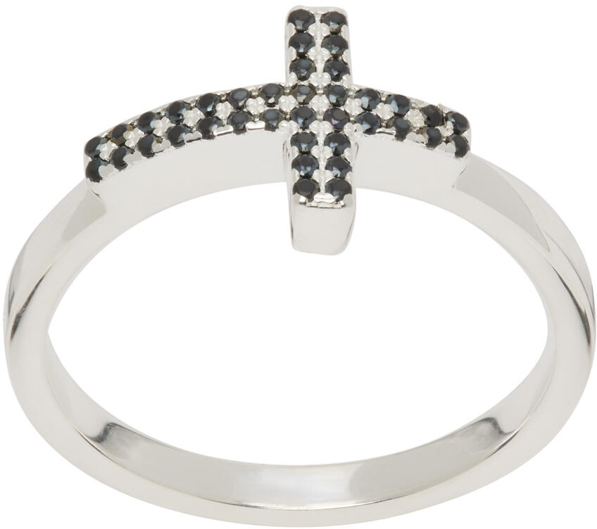 Stolen Girlfriends Club SSENSE Exclusive Silver Dusted Cross Ring Cover