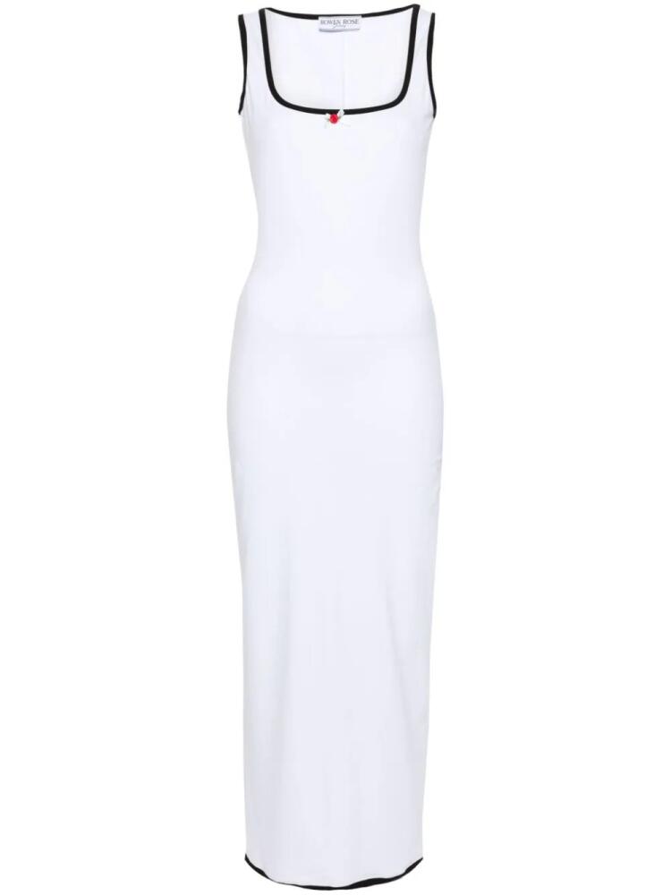 Rowen Rose contrasting-trim jersey maxi dress - White Cover