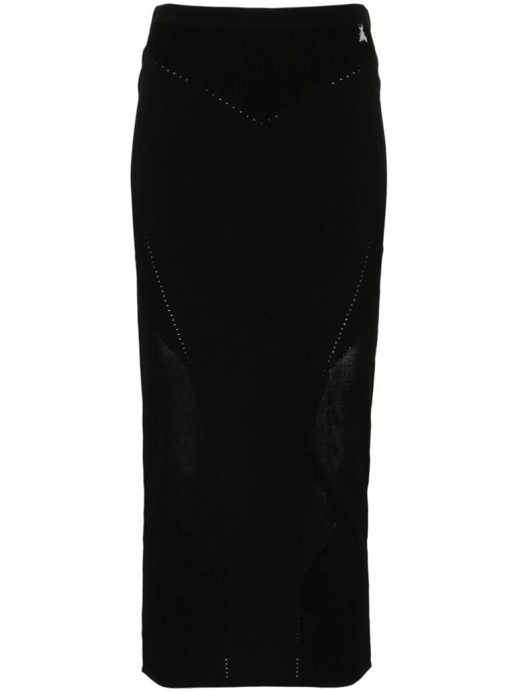 Patrizia Pepe logo-plaque midi skirt - Black Cover