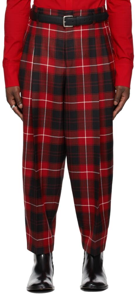 LU'U DAN SSENSE Exclusive Red Check Trousers Cover