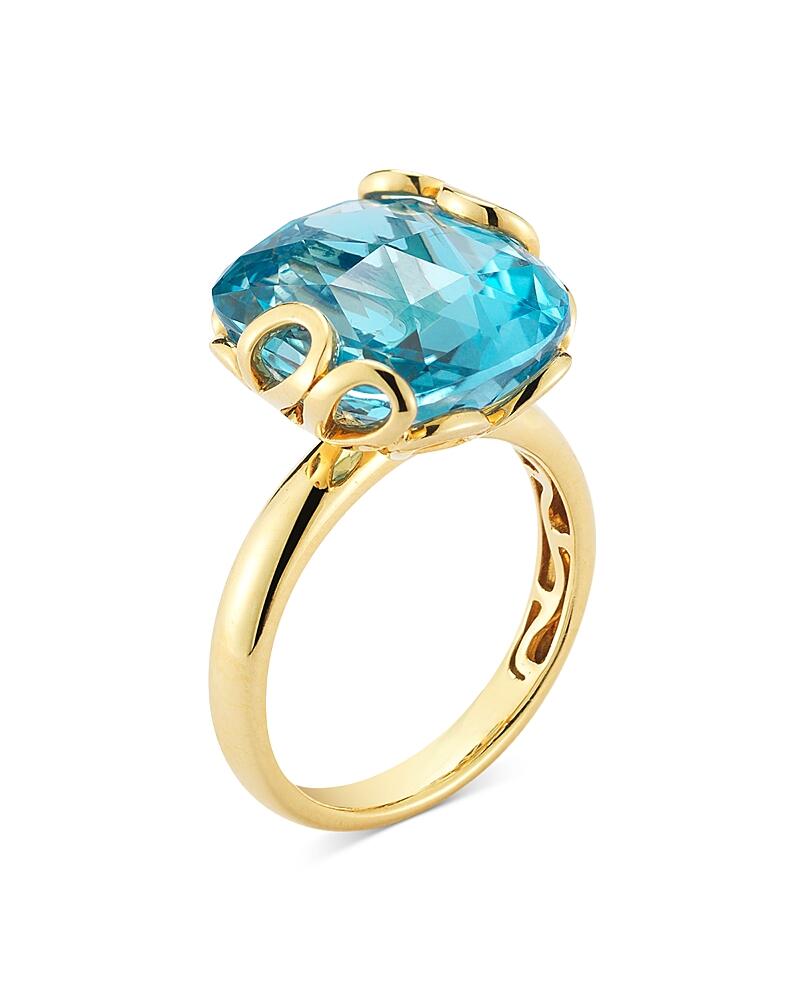 Miseno Jewelry 18K Yellow Gold Sea Leaf Blue Topaz Ring Cover